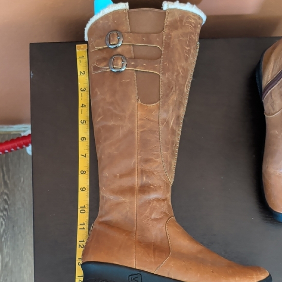 Keen Brown Leather Boots Lined Size 7.5 Knee high equestrian riding style - Picture 8 of 8